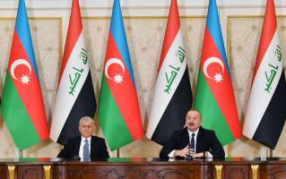 Presidents of Azerbaijan and Iraq made press statements