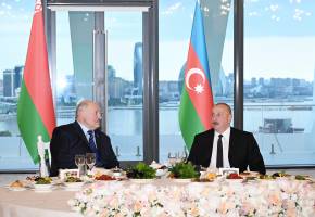 State reception on behalf of President Ilham Aliyev gets underway in honor of President of Belarus Aleksandr Lukashenko at Gulustan Palace