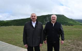Ilham Aliyev and President Aleksandr Lukashenko visited Jidir Duzu plain