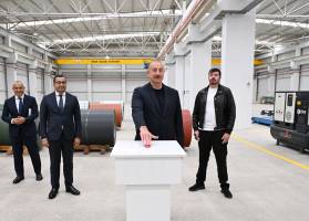 Ilham Aliyev inspected progress at Aghdam Industrial Park and attended inauguration of new plants