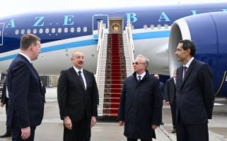 Ilham Aliyev arrived in Russia