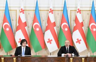 Ilham Aliyev and Prime Minister Irakli Kobakhidze made press statements