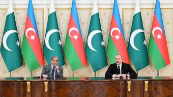 Ilham Aliyev and Prime Minister of Pakistan Muhammad Shehbaz Sharif made press statements