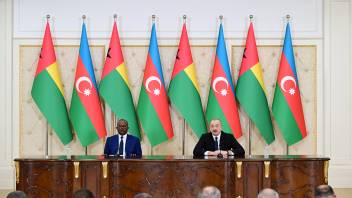 Ilham Aliyev and President of Guinea-Bissau Umaro Sissoco Embaló made press statements