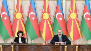 Presidents of Azerbaijan and North Macedonia made press statements