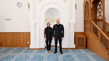 Ilham Aliyev and First Lady Mehriban Aliyeva attended the inauguration of a mosque in Sugovushan village, Aghdara district