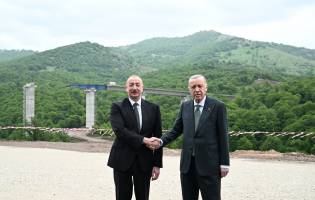 Presidents of Azerbaijan and Türkiye inspected progress on Kalbajar-Lachin highway construction