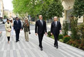 Ilham Aliyev attended inauguration of Islam Safarli Street following reconstruction