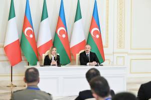 Ilham Aliyev and President of Council of Ministers of Italy delivered press statements