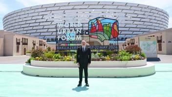 İlham Əliyev Bakı Olimpiya Stadionunun ərazisində WUF13 ilə bağlı görülən işlərlə tanış olub