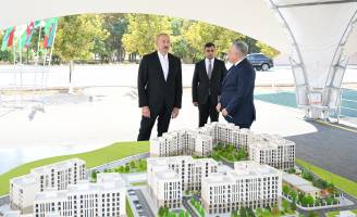 Ilham Aliyev laid foundation stone for social housing complex in Nakhchivan city