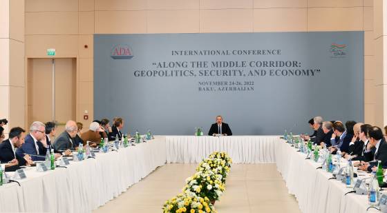 Ilham Aliyev attended the opening of the conference under the motto “Along the Middle Corridor: Geopolitics, Security and Economy”