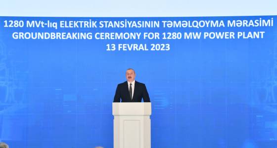 Ilham Aliyev attended the groundbreaking ceremony for the largest thermal power plant ever built throughout Azerbaijan`s independence