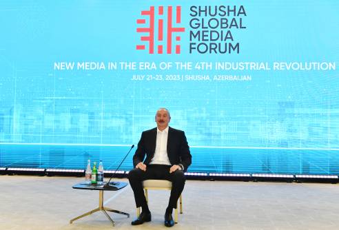 Ильхам Алиев выступил на Шушинском Глобальном медиафоруме