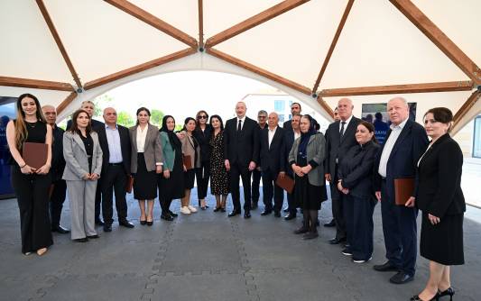 Ilham Aliyev and First Lady Mehriban Aliyeva met with residents moving to Shukurbeyli village in Jabrayil district