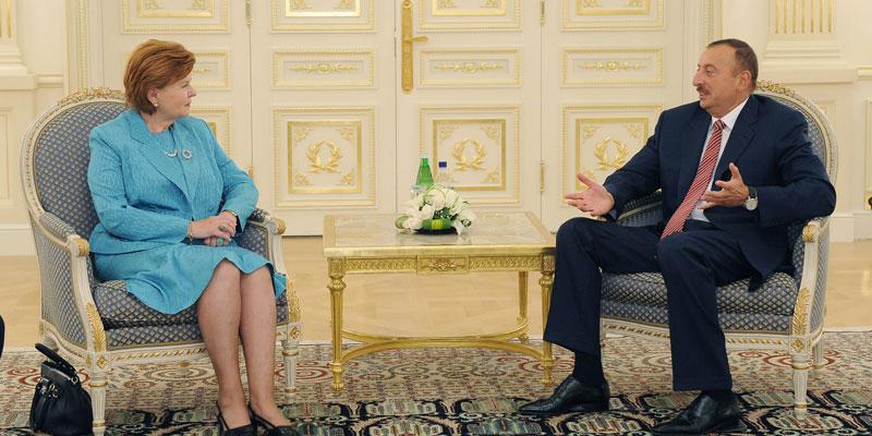 Ilham Aliyev received former President of Latvia Vaira Vike-Freiberga