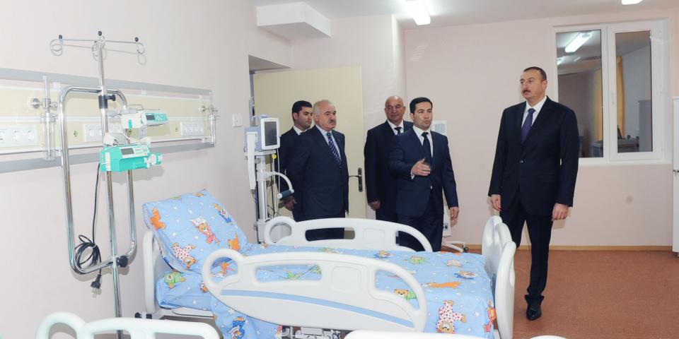 Ilham Aliyev attended the opening of the Ujar city children’s hospital after reconstruction