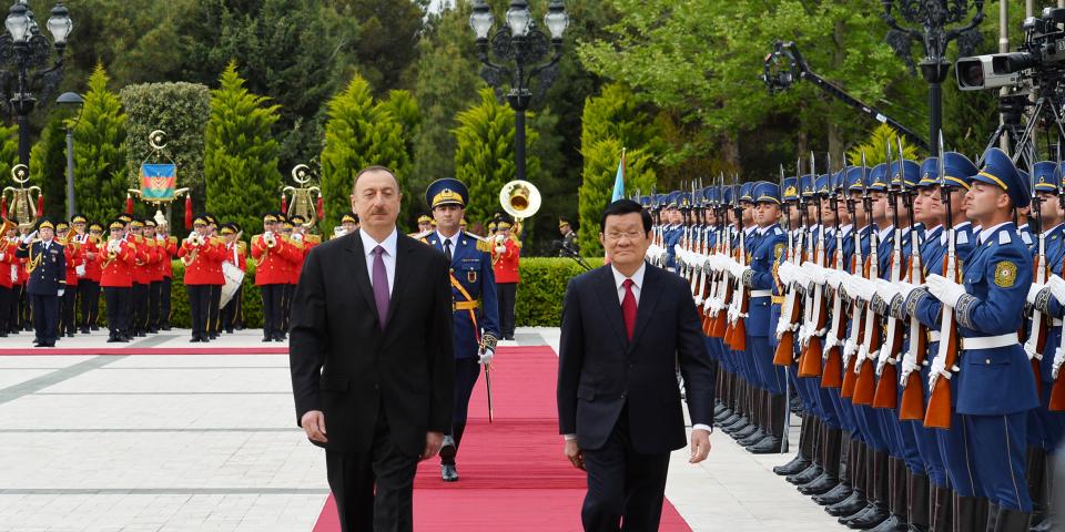 An official welcoming ceremony for President of Vietnam Truong Tan Sang was held