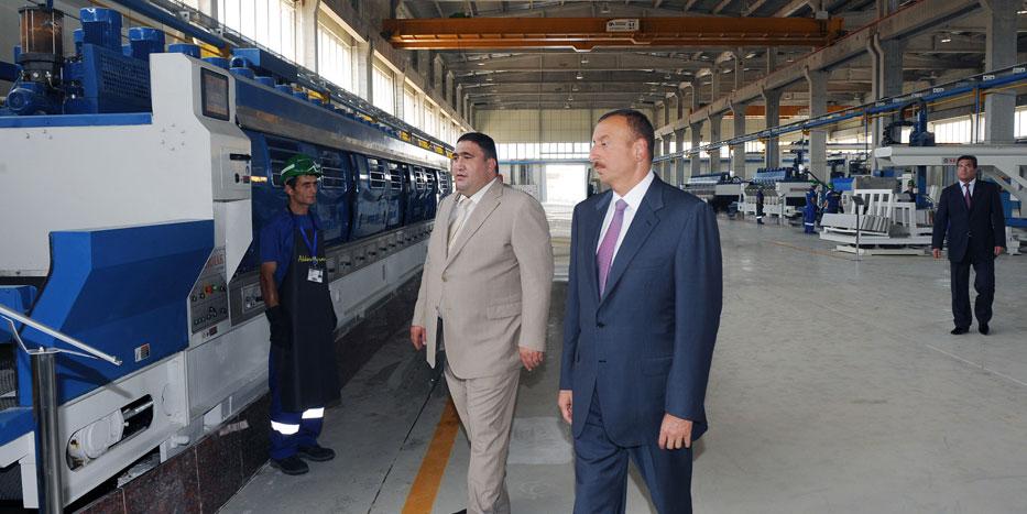 Ilham Aliyev took part in the opening ceremony of Akkord Granite Marble Plant