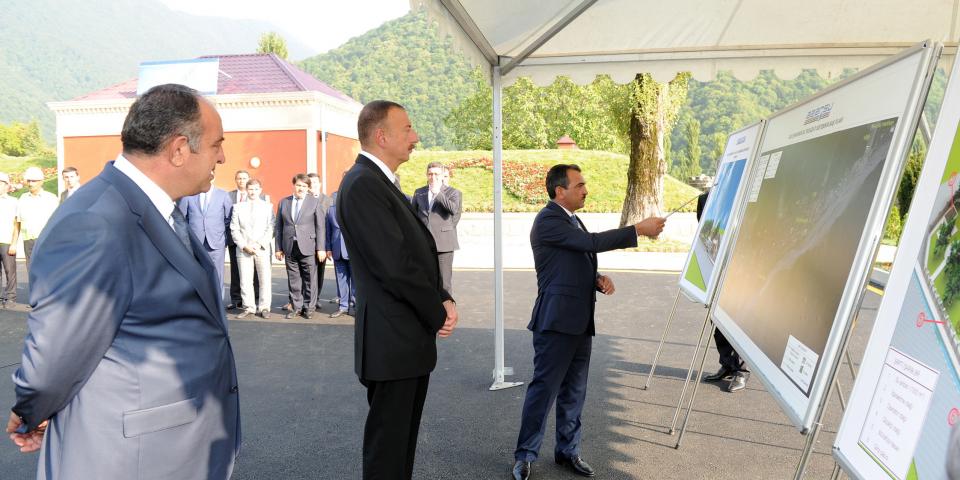 Ilham Aliyev attended the commissioning a complex of water supply and sewage supply systems in Gakh city