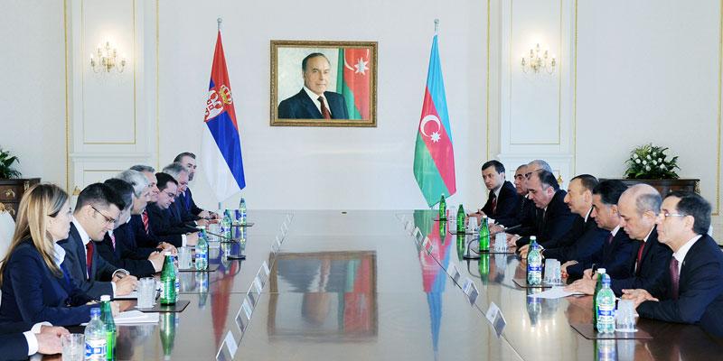 Azerbaijan and Serbian Presidents held a meeting in the presence of delegations