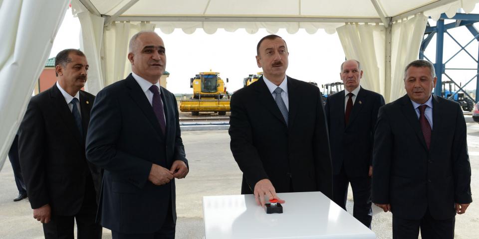 Ilham Aliyev attended the opening of a Kraun KO granary in Imishli