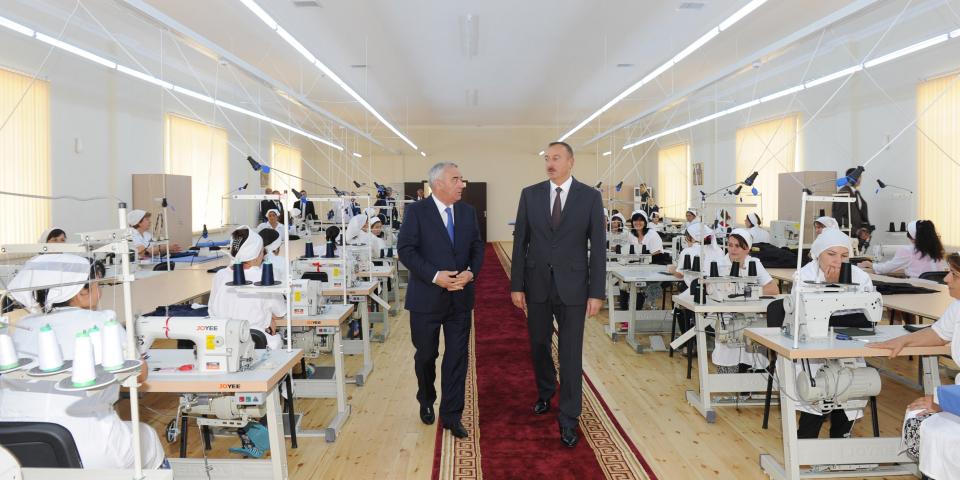 Ilham Aliyev attended the opening of a garment factory in Horadiz