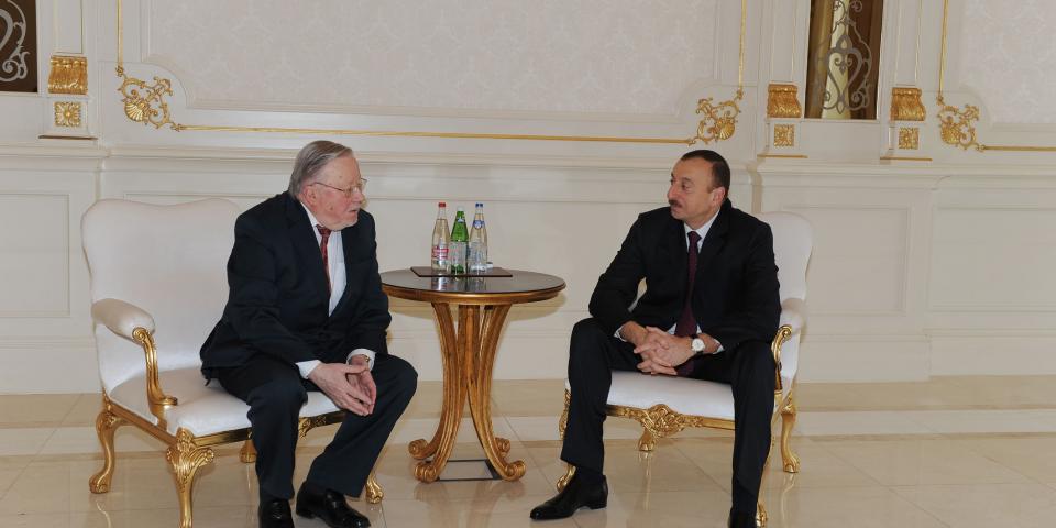 Ilham Aliyev received the former president of Lithuania, the former chairman of the Lithuanian Seimas, a member of the European Parliament Vytautas Landsbergis