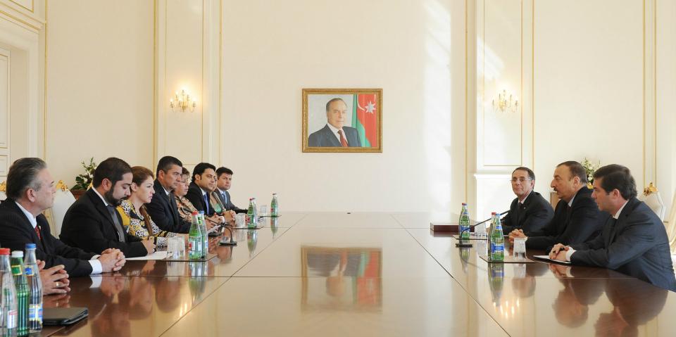 Ilham Aliyev received a delegation led by the chairperson of the second constitutional committee of the Columbian Senate