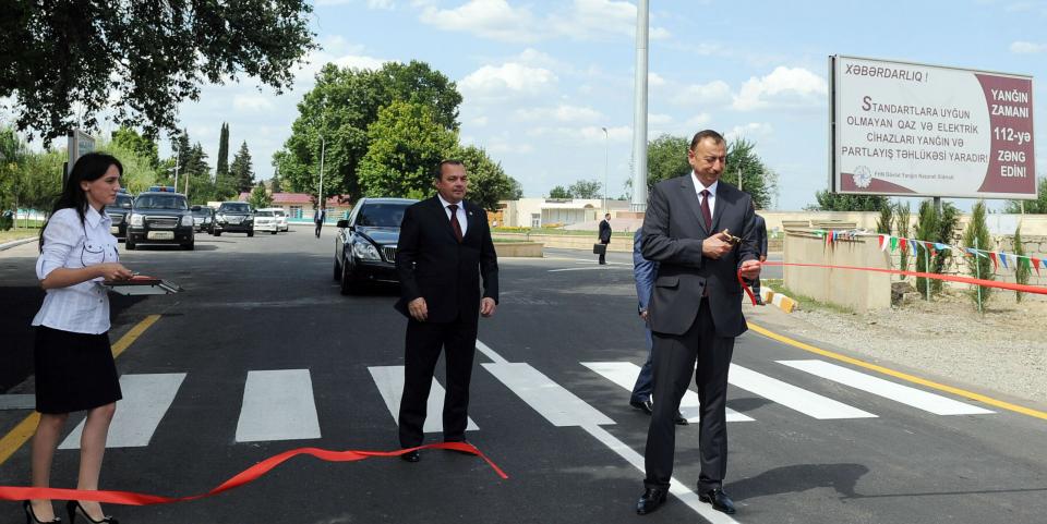 Ilham Aliyev attended the opening of a 15-km section of the Gazakh-Gushchu Ayrim motor road