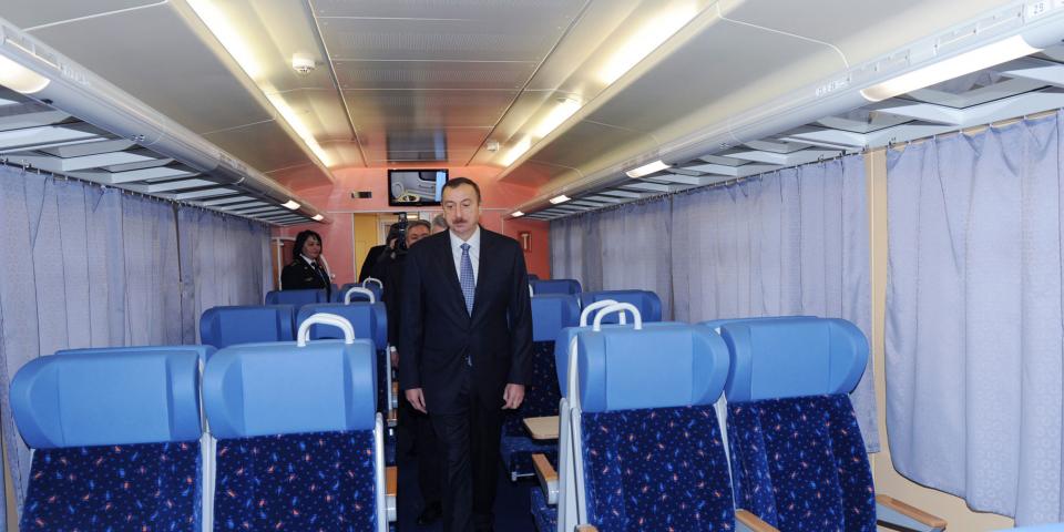 Ilham Aliyev reviewed refurbished passenger carriages