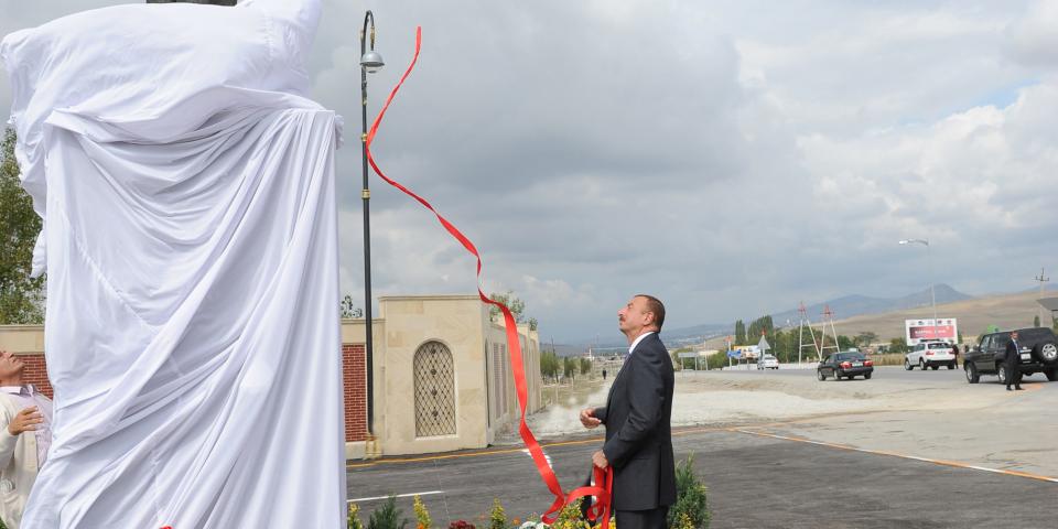 Ilham Aliyev attended the opening ceremony of the monument to great poet Sabir in Shamakhi