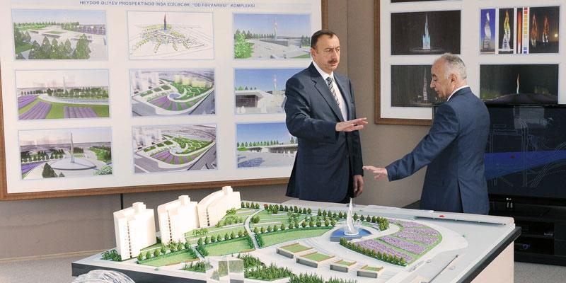 Ilham Aliyev visited the construction site of the new park to be built in Nizami district of Baku