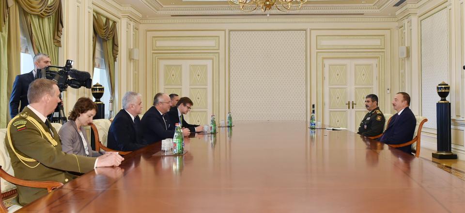 Ilham Aliyev received a delegation led by the Minister of National Defence of Lithuania