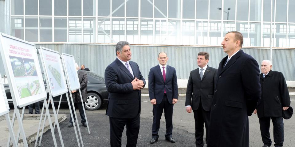 Ilham Aliyev reviewed progress of construction under way at the stadium and training base of the Gabala Football Club