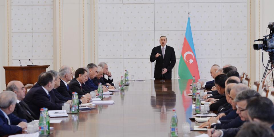 Opening speech by Ilham Aliyev at the meeting of the Cabinet of Ministers dedicated to the results of socioeconomic development in 2014 and objectives for 2015