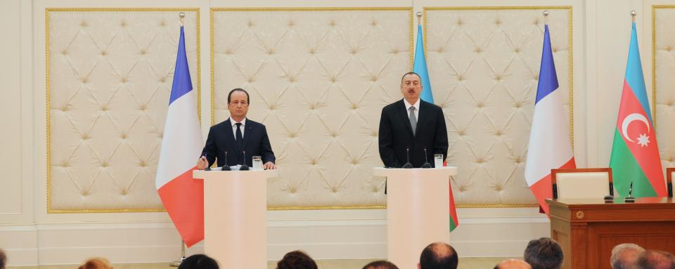 Press conference of the Presidents of Azerbaijan and France was held