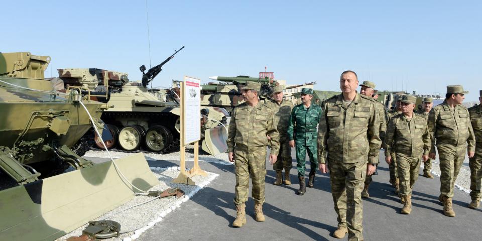 Ilham Aliyev watched the joint operational and tactical exercises of the formations and units of the Ministry of Defense, Internal Troops of the Ministry of Internal Affairs and the State Border Service on the occasion of the 96th anniversary of the establishment of the Armed Forces of Azerbaijan