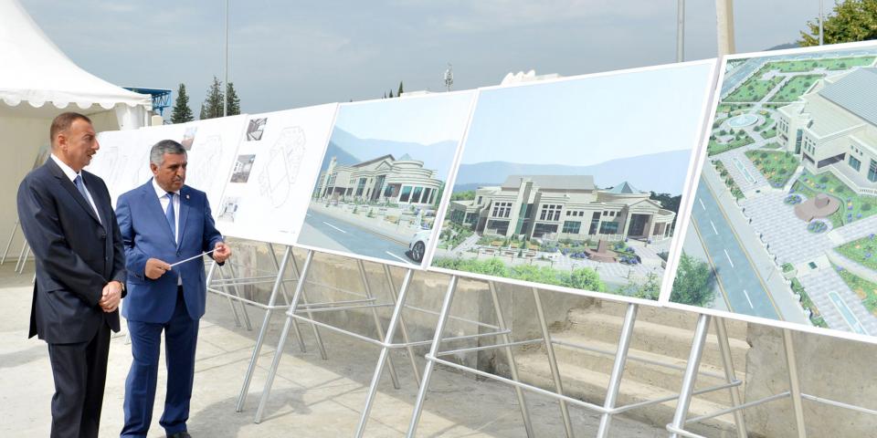 Ilham Aliyev reviewed the progress of construction of the Heydar Aliyev Center in Zagatala