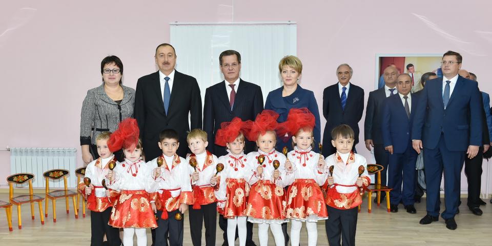 Ilham Aliyev attended the opening of the “Friendship” kindergarten the construction of which in Astrakhan was initiated by the Heydar Aliyev Foundation