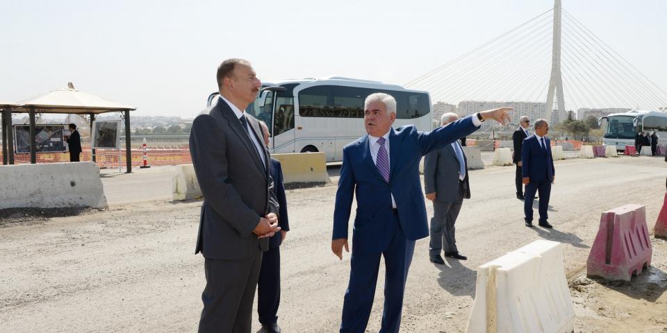 Ilham Aliyev reviewed the progress of construction of the road-transport infrastructure around the Baku Olympic Stadium