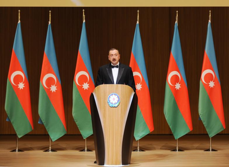 Ilham Aliyev attended an official ceremony to mark the 90th birthday anniversary of national leader of the Azerbaijani people Heydar Aliyev
