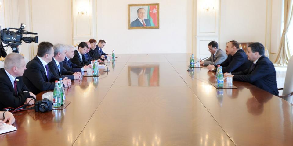 Ilham Aliyev received a delegation led by the Chairman of the Verkhovna Rada of Ukraine, Volodymyr Lytvyn