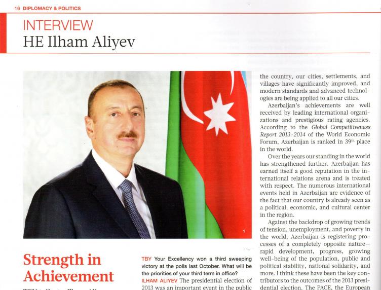 İlham Əliyev “The Business Year” nəşrinə müsahibə vermişdir