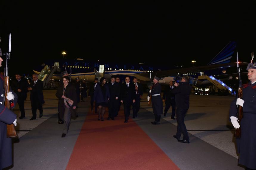 Ilham Aliyev arrived in Bulgaria on an official visit