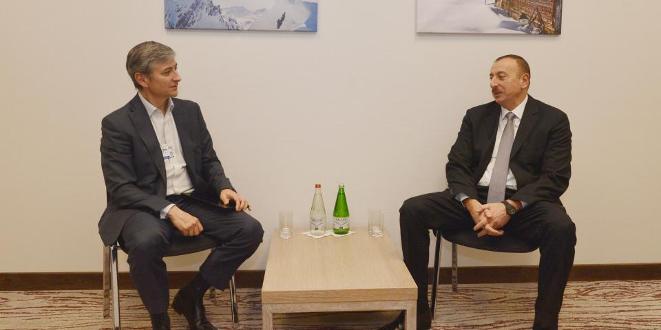 Ilham Aliyev met Jean-Philippe Courtois, President of Microsoft International, in Davos