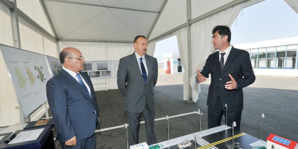 Ilham Aliyev attended the opening of the Surakhani solar power station