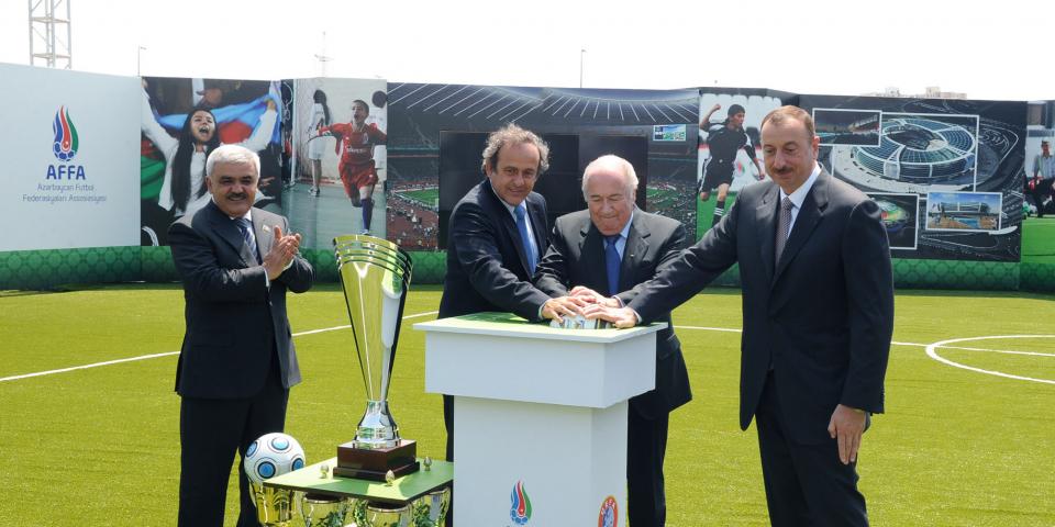 Ilham Aliyev attended a groundbreaking ceremony for the Baku Olympic Stadium