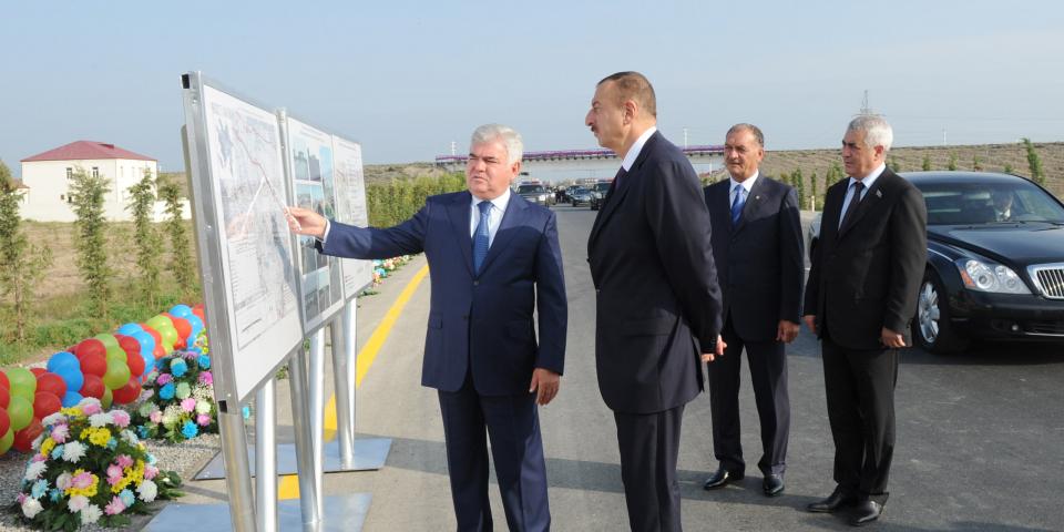 Ilham Aliyev attended the opening of a 29-km Yevlakh-Barda section of the Yevlakh-Khojaly-Lachin highway