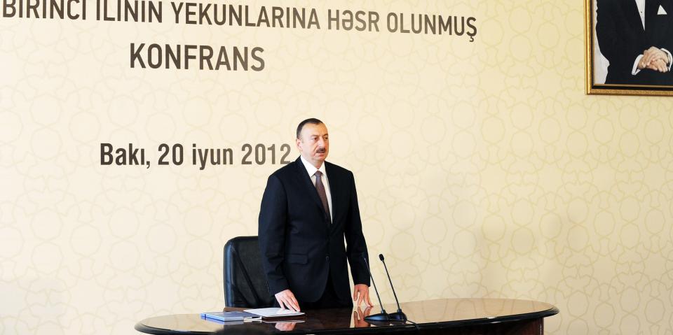 Opening speech by Ilham Aliyev at the conference on the results of the first year of the “State program on the socioeconomic development of Baku and its suburban settlements in 2011-2013”